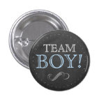 Team Boy Blue Chalkboard Baby Shower Small Pinback Button