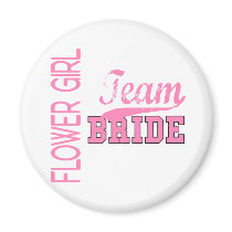Team Bride 1 FLOWER GIRL magnets