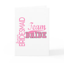 Team Bride 1 JUNIOR JR BRIDESMAID cards