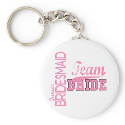 Team Bride 1 JUNIOR JR BRIDESMAID Keychains