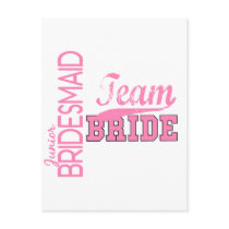 Team Bride 1 JUNIOR JR BRIDESMAID postcards