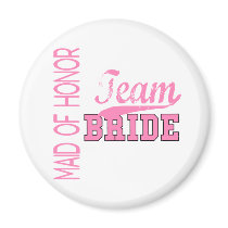 Team Bride 1 MAID OF HONOR magnets