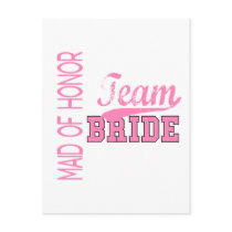 Team Bride 1 MAID OF HONOR postcards
