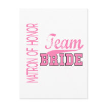 Team Bride 1 MATRON OF HONOR postcards