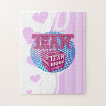 team bride bridesmaids wedding bridal party pink jigsaw puzzle