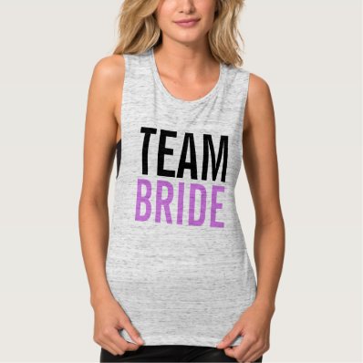 Team Bride Lilac Bachelorette Party Flowy Muscle Tank Top