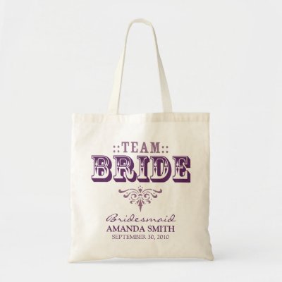 'TEAM BRIDE' Personalized Wedding Party Tote Bag