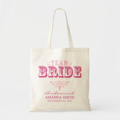 "TEAM BRIDE" Personalized Wedding Party Tote Bag