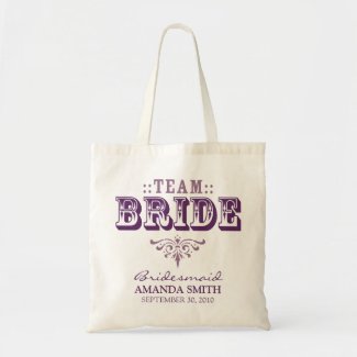 "TEAM BRIDE" Personalized Wedding Party Tote Bag