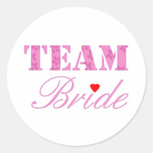 Team Bride Theme Round Stickers