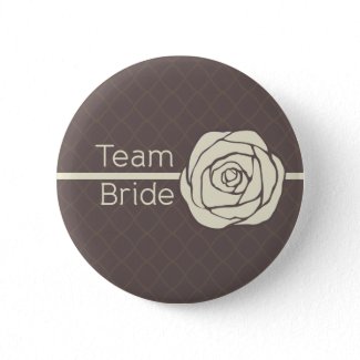 Team Bride Vintage Rose Button