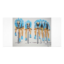 team cycle race personalized photo card