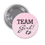 Team Girl Baby Shower Pink Button