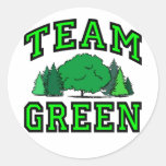Team Green Round Stickers