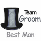 basic_zip_fleece_hoody_light - Embroidered tophat in grey, black and white, with Team Groom text. A Wonderful Best Man gift idea for your bachelor parties.: Sizes  Available colors: white
