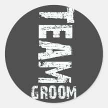 Team Groom Extra Large Grunge Text Sticker