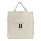 basic_tote_bag - Embroidered tophat in grey, black and white, with Team Groom text. A Wonderful Groom gift idea for your bachelor parties.: Sizes  Available colors: natural