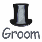 basic_polo_longsleeve - Embroidered tophat in grey, black and white, with Team Groom text. A Wonderful groomsman gift idea for your bachelor parties.: Sizes  Available colors: white