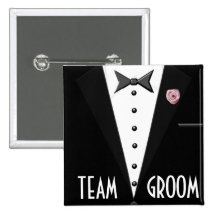 Team Groom (tuxedo) Button