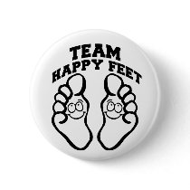 Team Happy Feet Pinback Buttons