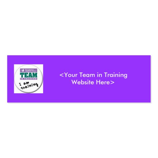 Team in Training Fundraising Business Cards (front side)