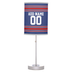 Team Jersey Stripes Custom Name and Number Desk Lamps