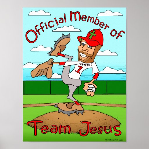 Team Jesus (Baseball) Poster Zazzle