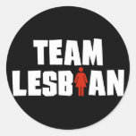 Team Lesbian Round Stickers