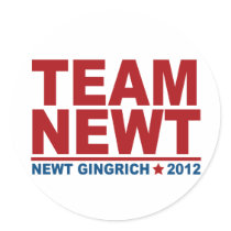 Team Newt Gingrich 2012 Round Sticker