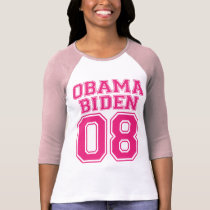 Team Obama Biden 08 Pink Graphic Design Shirt