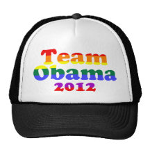 Team Obama Gay Pride Rainbow Trucker Hat