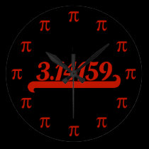Team Pi Red wall clocks