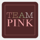 Team Pink for Girl Sticker for Gender Reveal Party