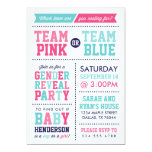 Team Pink or Team Blue Baby Gender Reveal Card