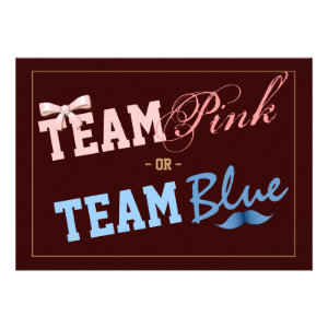 Team Pink or Team Blue Baby Gender Reveal Party Announcements