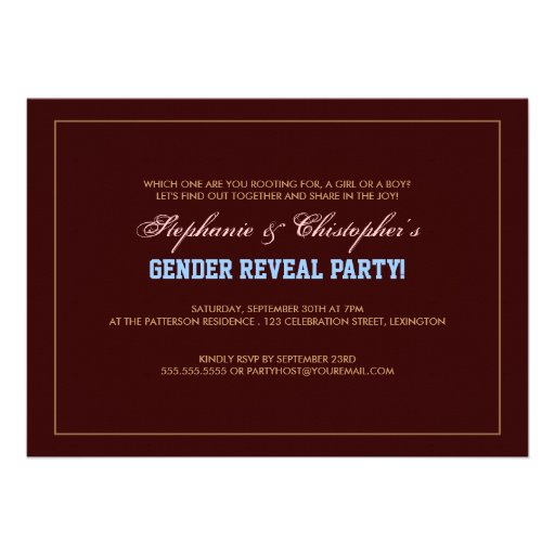 Team Pink or Team Blue Baby Gender Reveal Party Announcements
