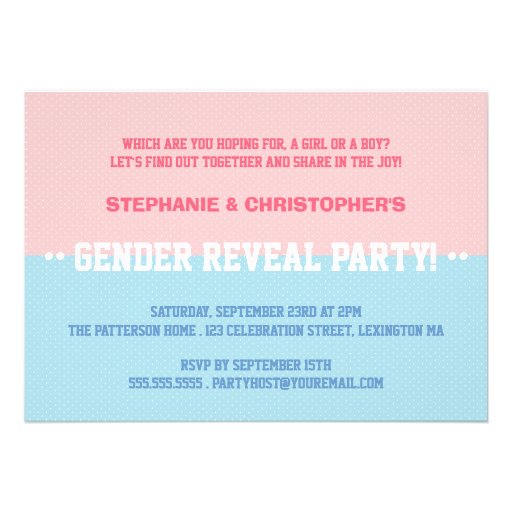 Team Pink or Team Blue Baby Gender Reveal Party Custom Announcements