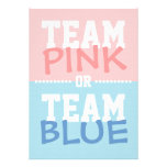 Team Pink or Team Blue Baby Gender Reveal Party Custom Invite