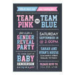 Team Pink or Team Blue Chalkboard Gender Reveal Invite
