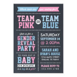Team Pink or Team Blue Chalkboard Gender Reveal Invite