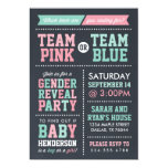 Team Pink or Team Blue Chalkboard Gender Reveal Invitation