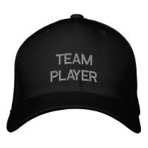 'TEAM PLAYER'  CAP embroidered hats