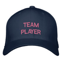 'TEAM PLAYER'  CAP embroidered hats