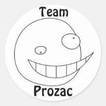 Team Prozac White Sticker