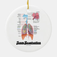 Team Respiration (Respiratory System) Double-Sided Ceramic Round Christmas Ornament