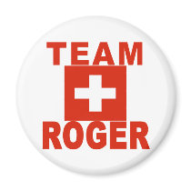 Team Roger with Swiss Flag Fridge Magnets