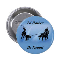 team ropers 201 pinback button