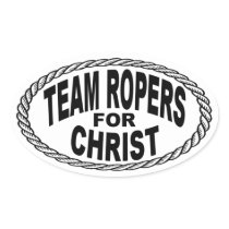 Team Ropers for Christ Euro Style Oval Stickers