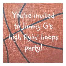 Team Spirit_Basketball texture Birthday party Announcement