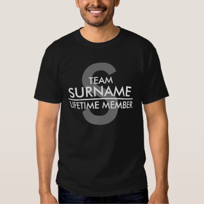 TEAM  Surname  Lifetime Member Tee Shirts